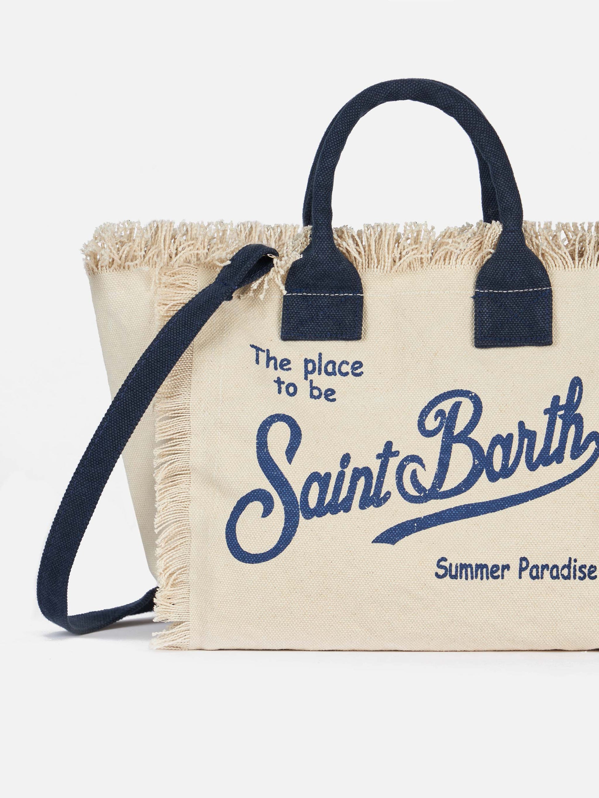 Colette off-white cotton canvas handbag - MC2 Saint Barth