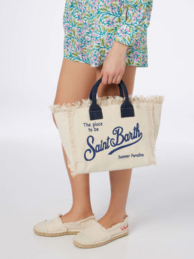 Colette off-white cotton canvas handbag - MC2 Saint Barth