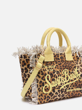 Borsa Colette in canvas di cotone con stampa animalier