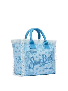 Colette cotton canvas handbag with bandanna print