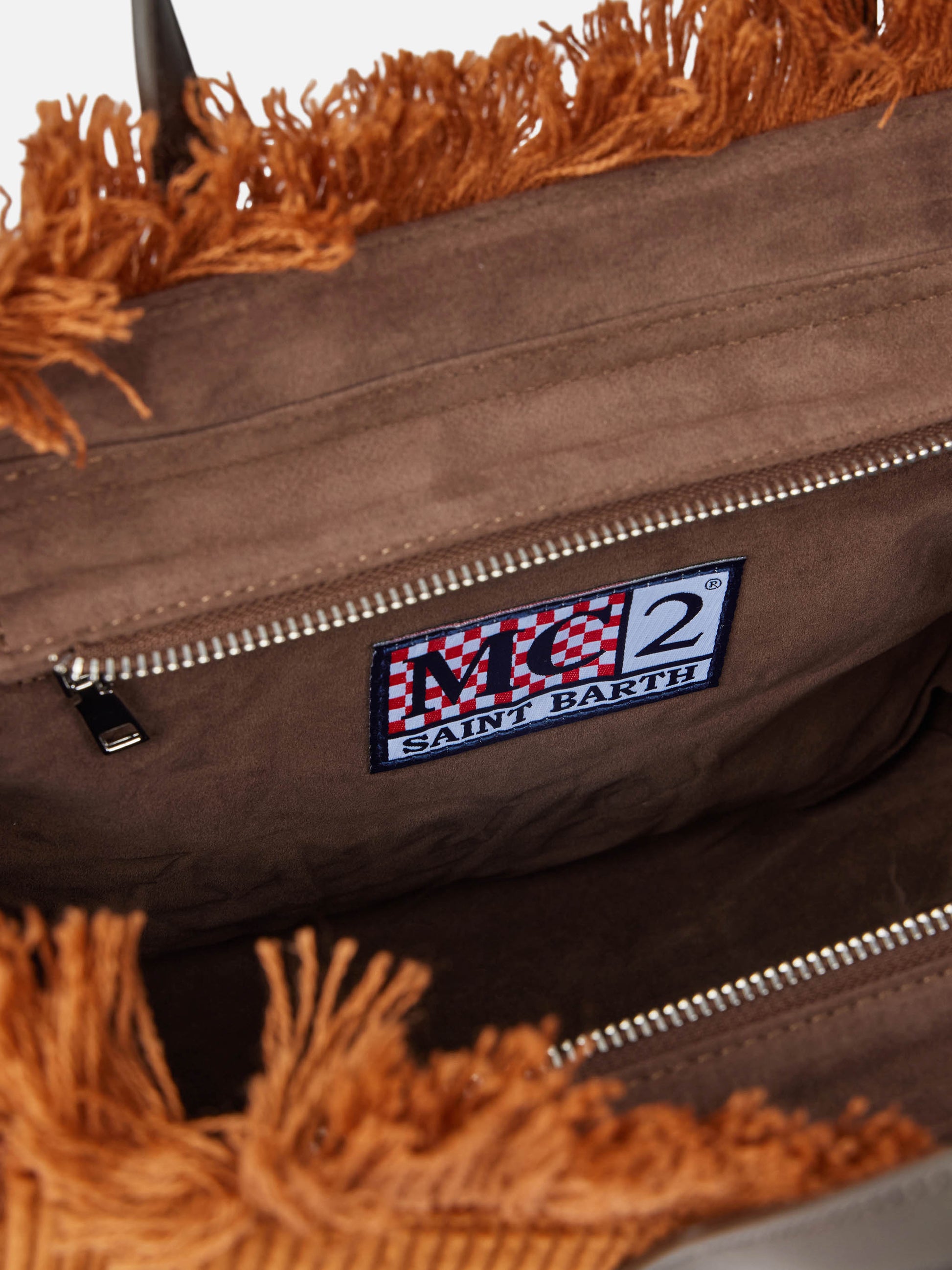 Brown corduroy Colette handbag with logo embroidery - MC2 Saint Barth