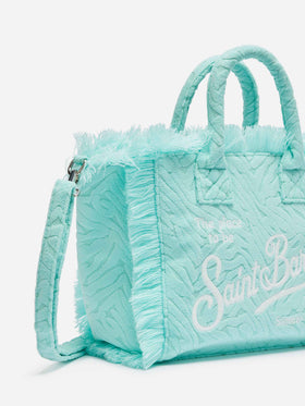 Colette Sponge water green zebra embossed terry handbag - MC2 Saint Barth