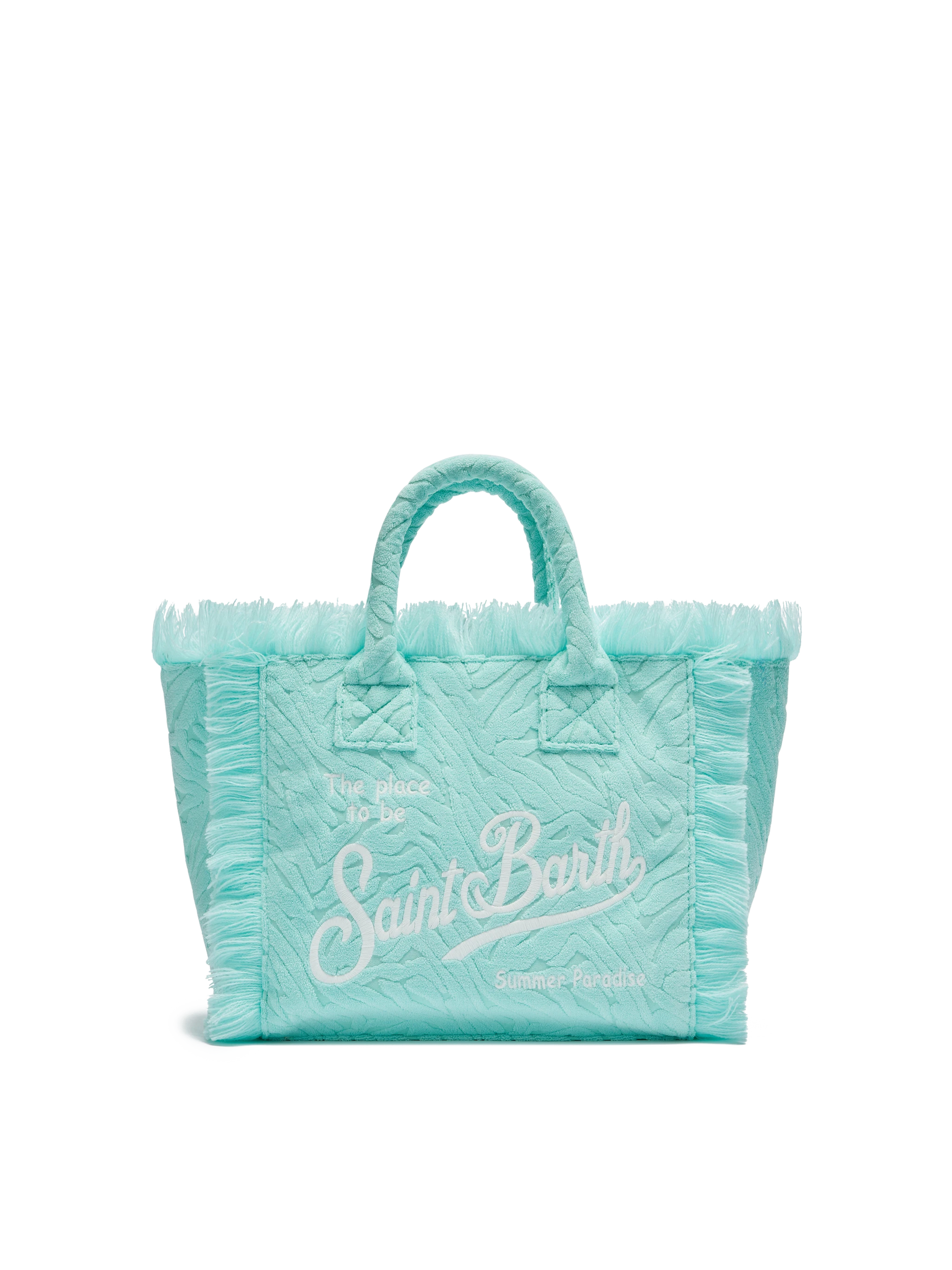 Colette Sponge water green zebra embossed terry handbag - MC2 Saint Barth