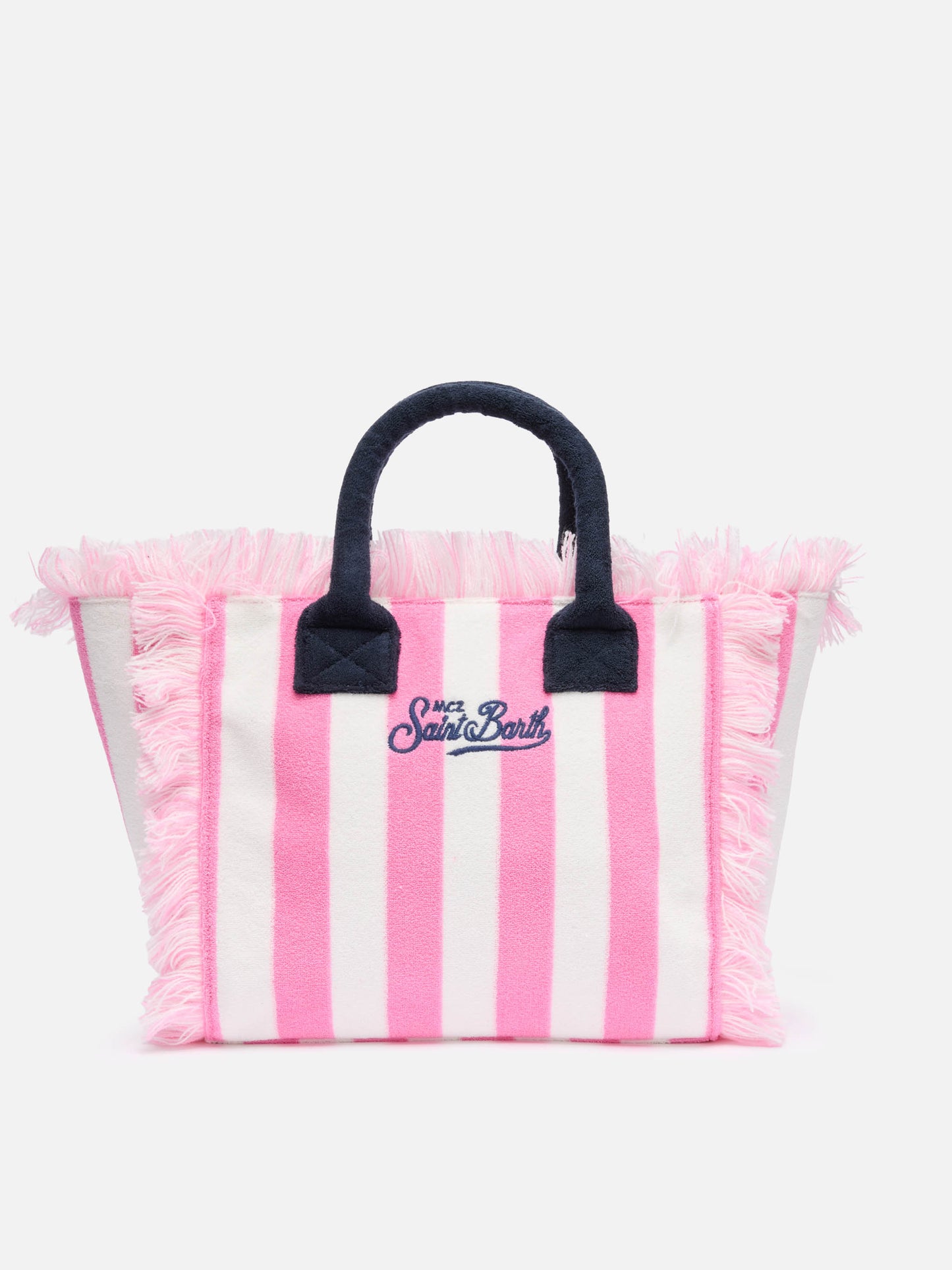 Colette Sponge – Rosa gestreifte Frottee-Handtasche