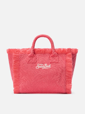 Terry effect Colette bag with raised zebra pattern