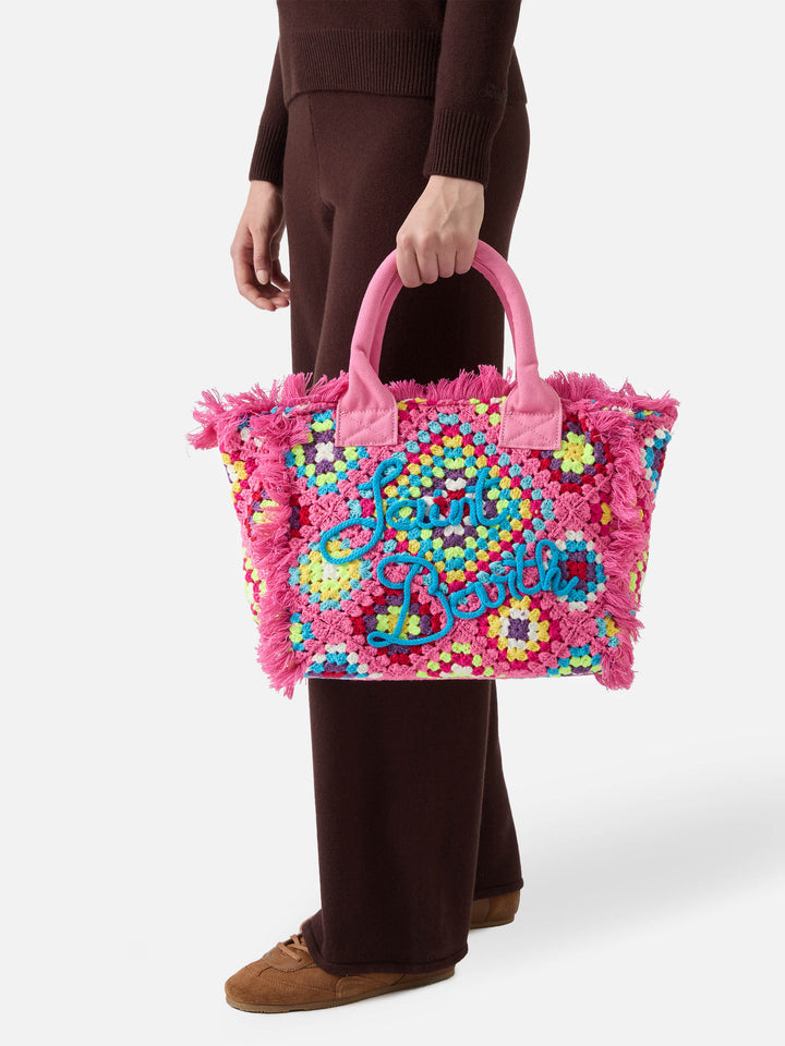 Colette pink crochet handbag