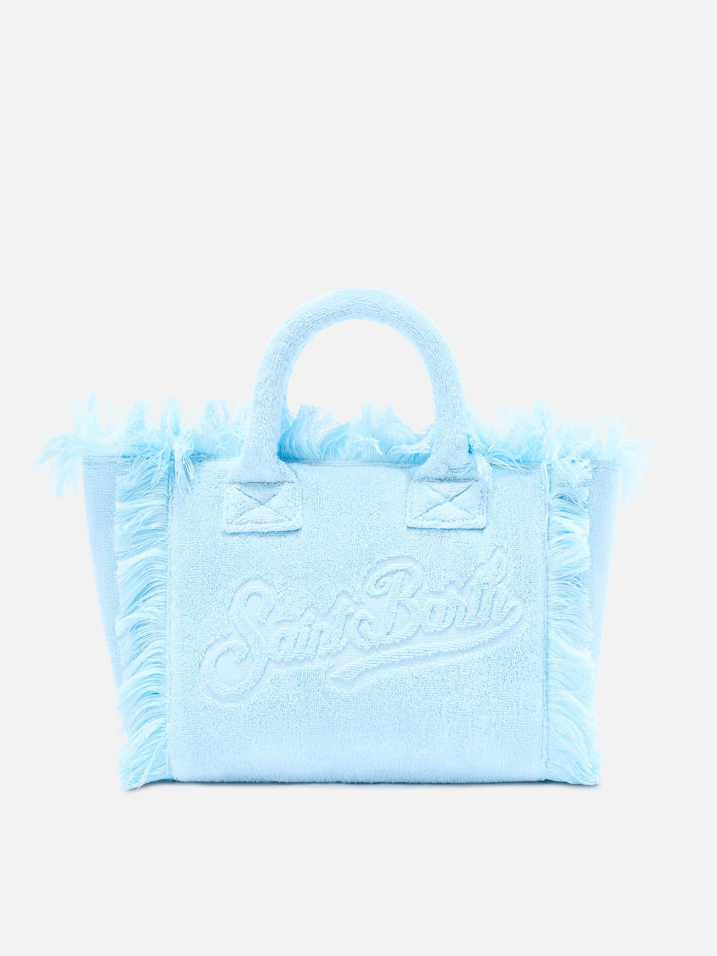 Borsa Colette in tessuto effetto spugna azzurro