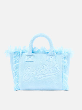 Borsa Colette in tessuto effetto spugna azzurro