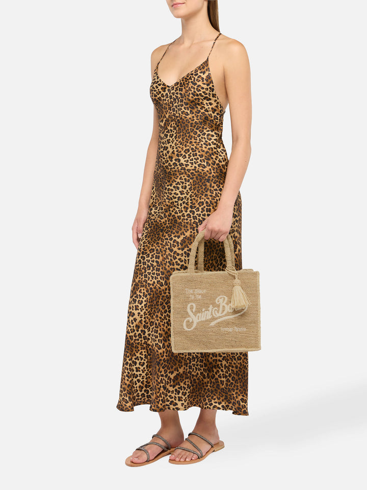 Colette Raffia handbag with logo  embroidery