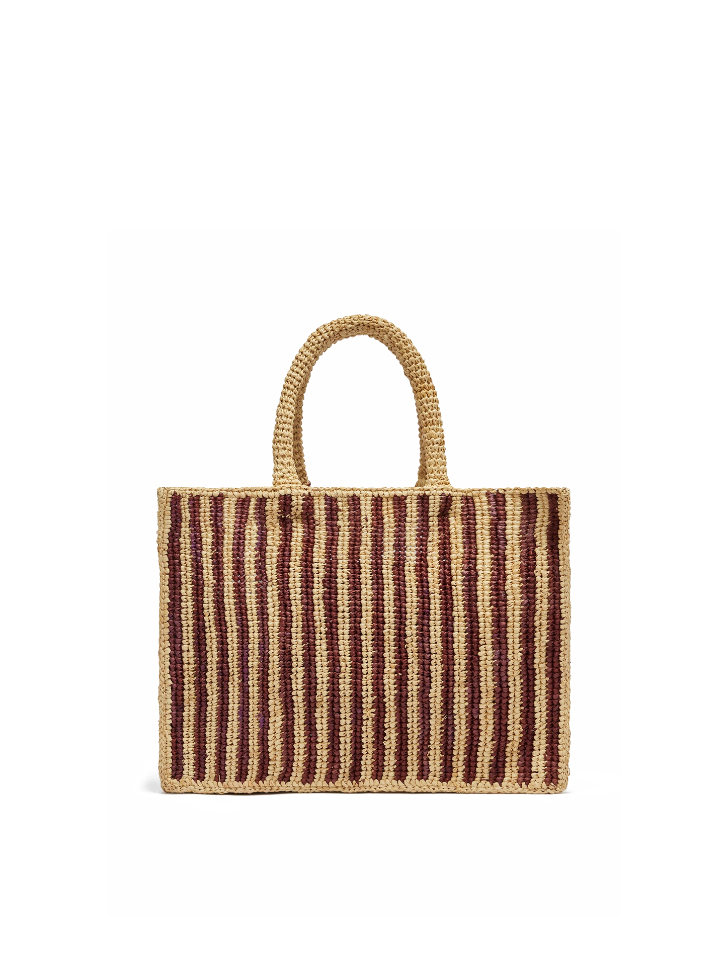 Sac rayé en raphia Colette avec logo brodé et pompon 