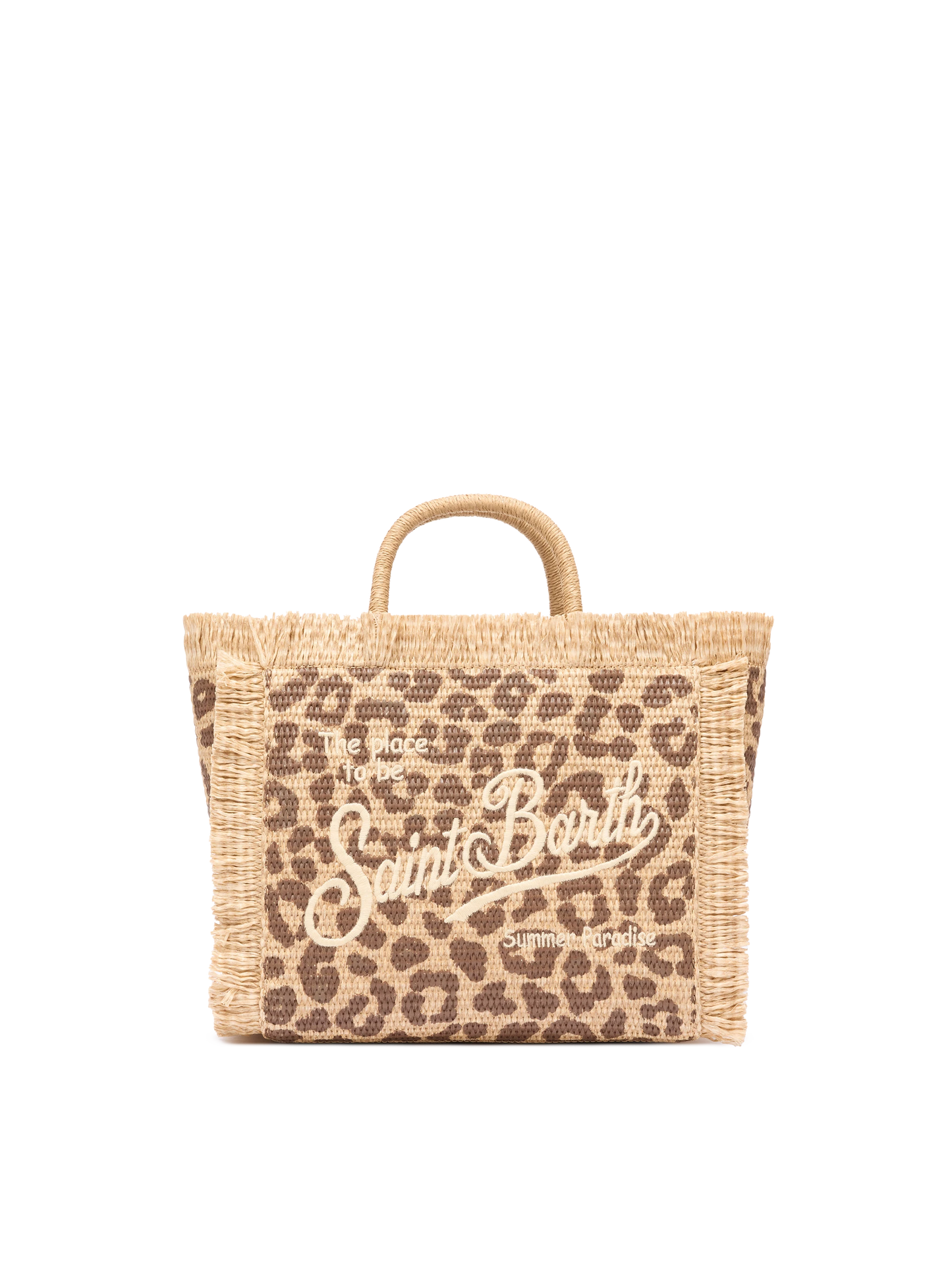 Colette Straw effect handbag with animalier print - MC2 Saint Barth