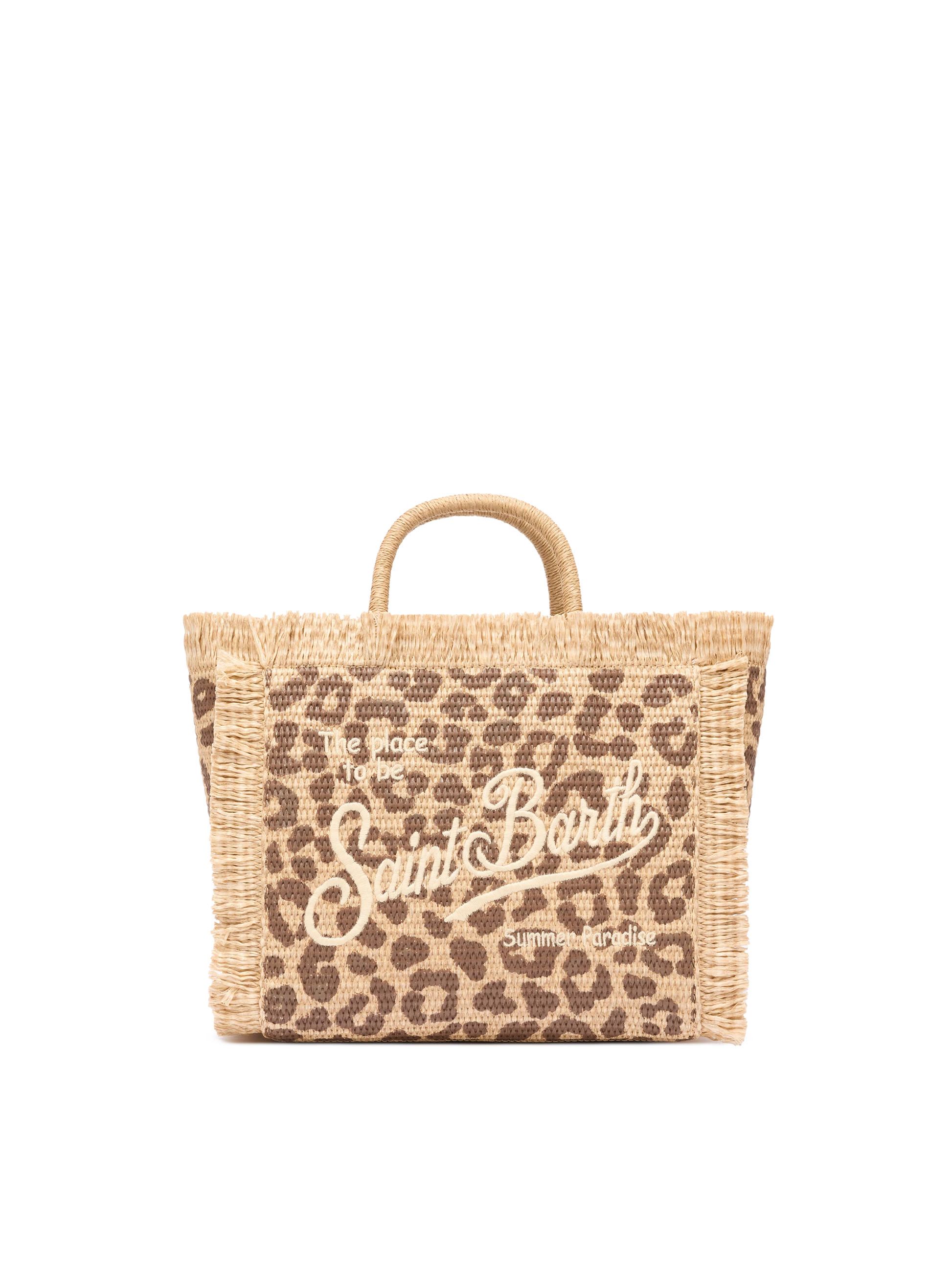 Colette Straw effect handbag with animalier print - MC2 Saint Barth