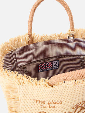 Colette straw effect bag with embroidered logo