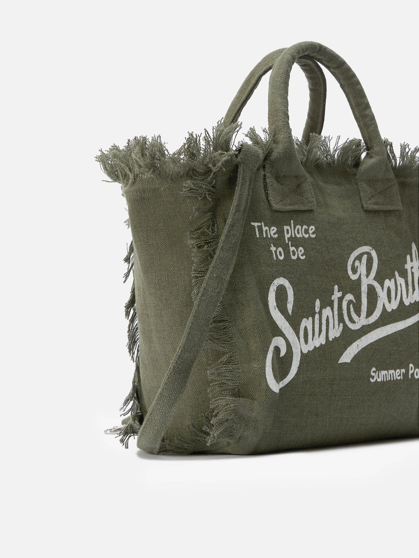 Colette-Tasche aus einfarbigem Leinen in Militärgrün 