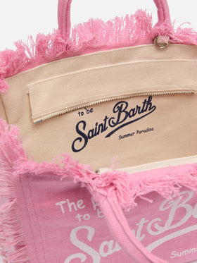 Pink solid color linen Colette bag