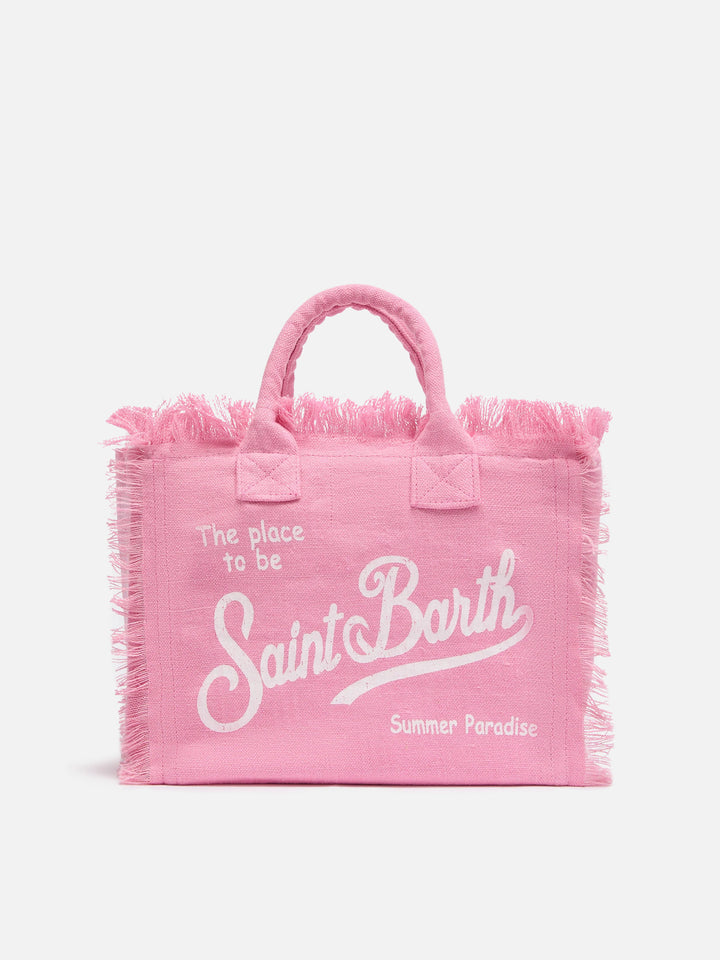 Colette linen pink handbag