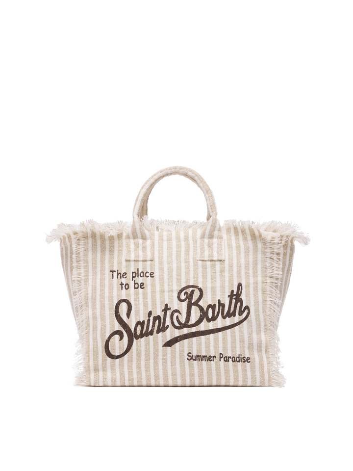 Colette linen handbag with striped print - MC2 Saint Barth