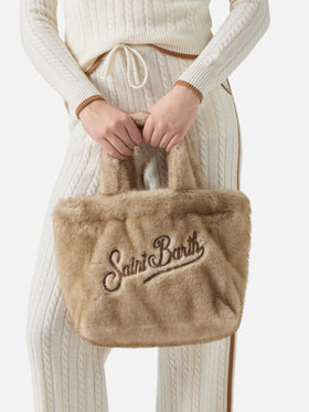 Borsa a mano Colette Soft in faux fur beige