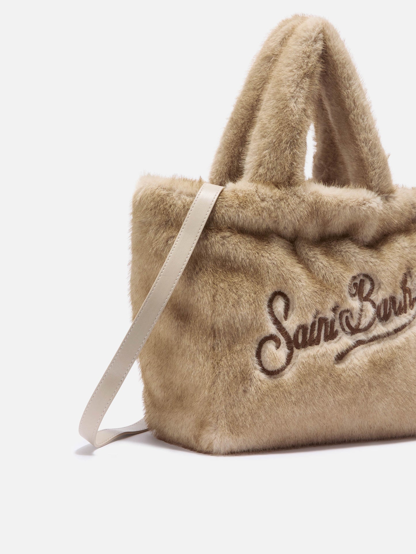 Colette Soft Handtasche aus beigefarbenem Kunstpelz