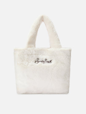 Colette Soft Handbag in white faux fur