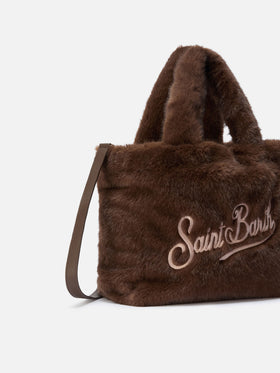 Colette Soft Handbag in brown faux fur