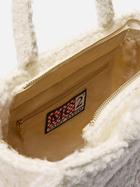 Colette Tweed Handbag in white wool blend