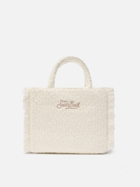 Colette Tweed Handbag in white wool blend
