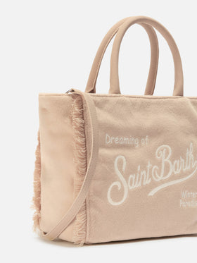 Borsa a mano Colette Felt in misto lana beige