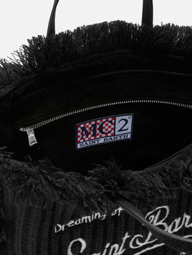 Borsa a mano Colette Wool Rib a trecce effetto lana in nero