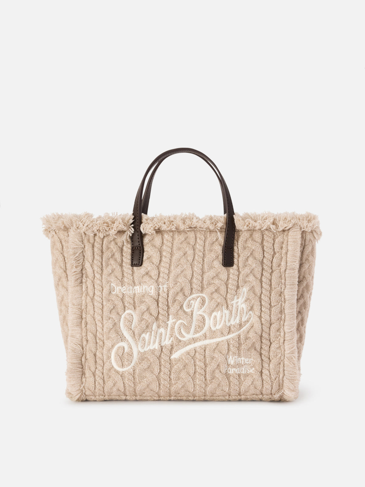 Bolso Beige Colette con diseño de punto trenzado 