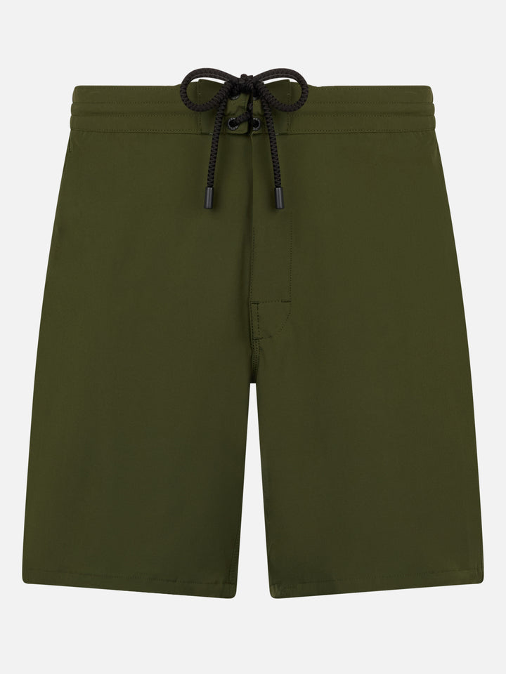 Military green long stretch Comfort Surf swim shorts - MC2 Saint Barth