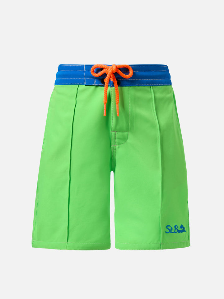 Comfort Surf Jr Badeshorts in Neongrün und Blau