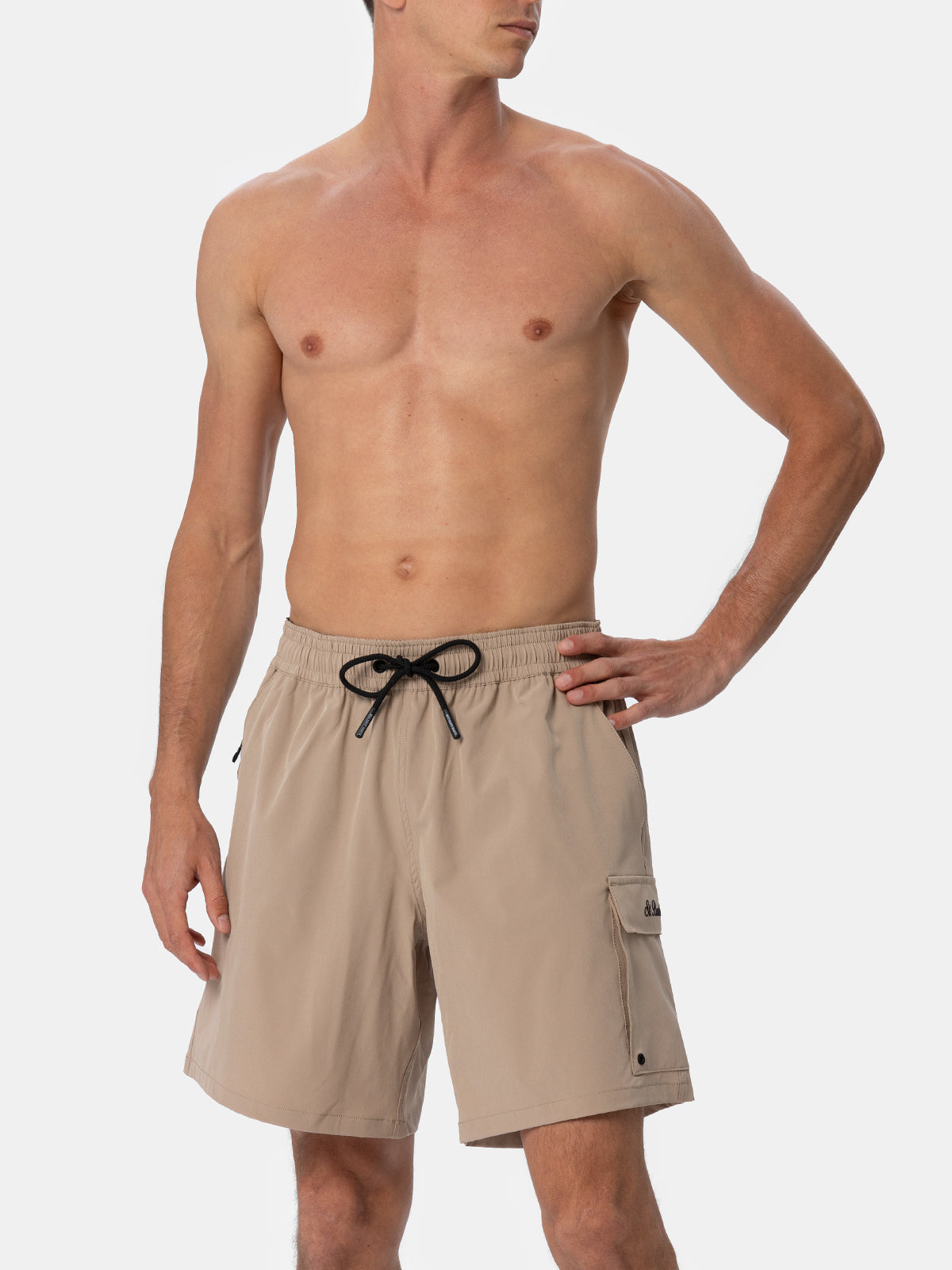 Beige classic stretch Comfort Travel swim shorts - MC2 Saint Barth