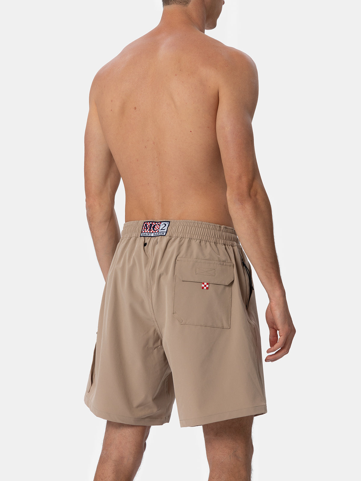 Beige classic stretch Comfort Travel swim shorts - MC2 Saint Barth