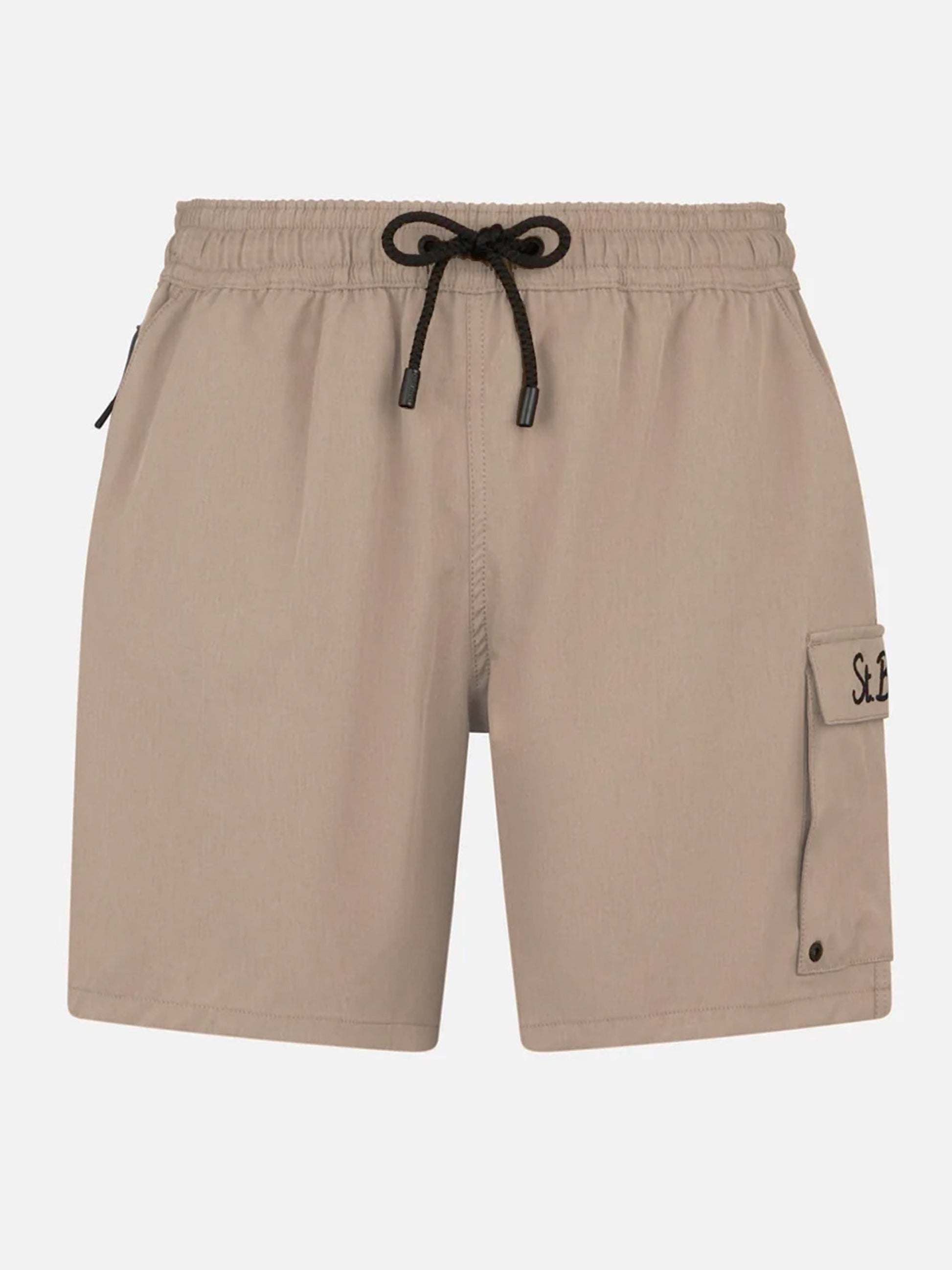 Beige classic stretch Comfort Travel swim shorts - MC2 Saint Barth