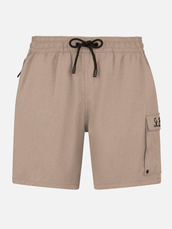 Beige classic stretch Comfort Travel swim shorts - MC2 Saint Barth
