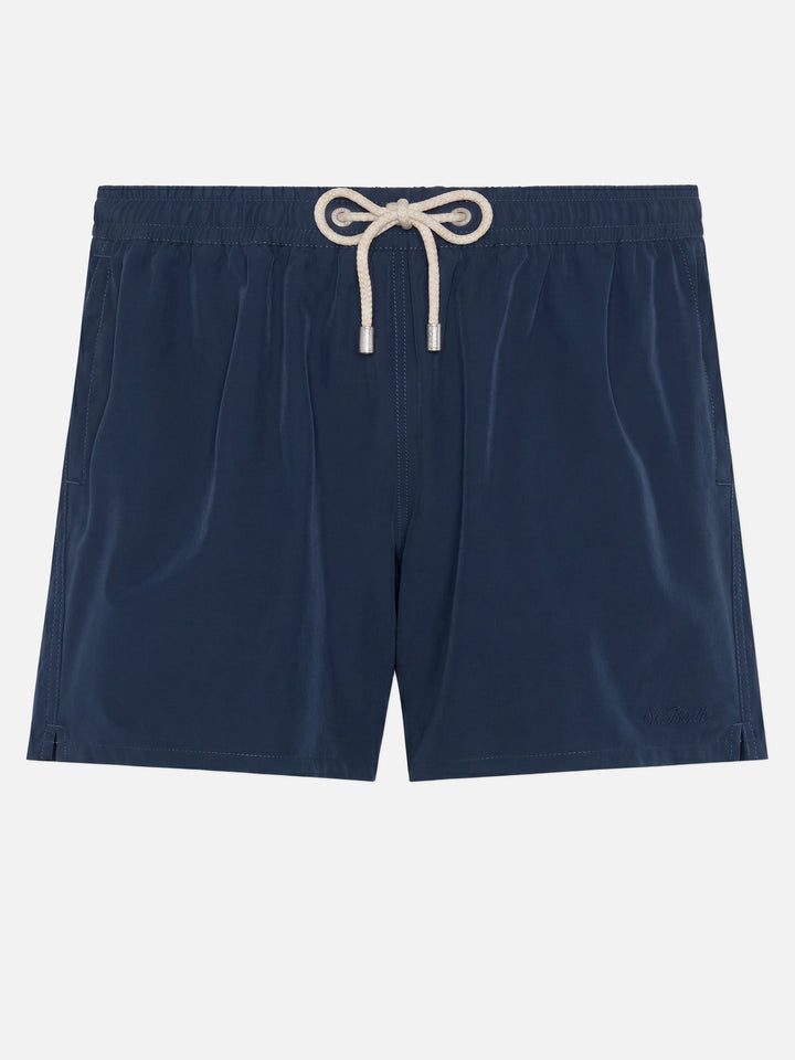 Navy blue Comfort swim shorts  with St. Barth embroidery