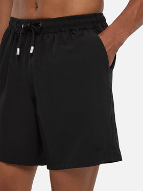 Costume mare Comfort nero con ricamo St. Barth