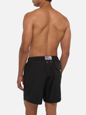 Costume mare Comfort nero con ricamo St. Barth