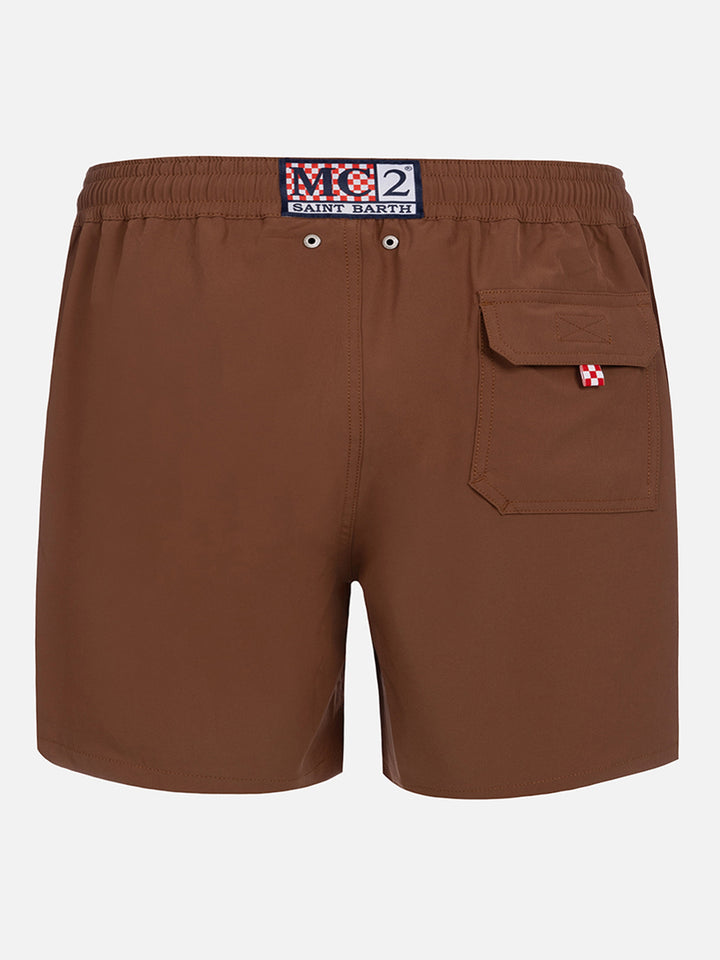 Braune Comfort-Badeshorts für Herren