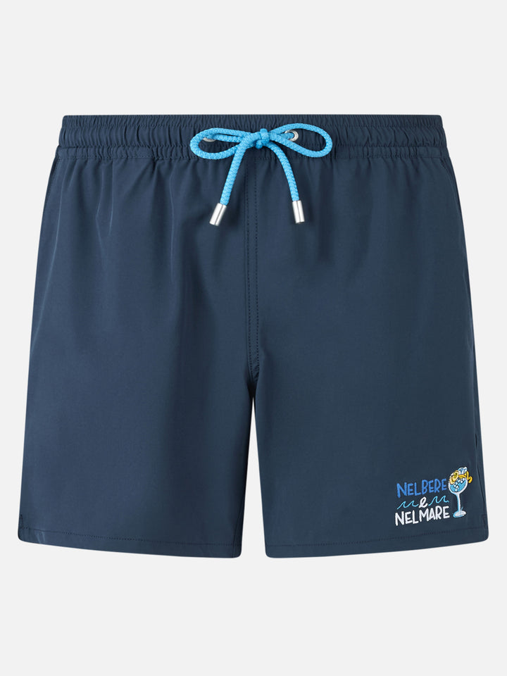 Man Comfort swim shorts with Nel bere e nel mare embroidery | INSULTI LUMINOSI SPECIAL EDITION