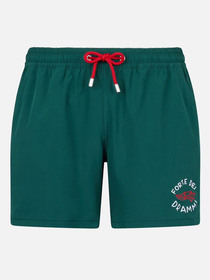Classic stretch Comfort swim shorts with Forte dei Drammi embroidery | INSULTI LUMINOSI SPECIAL EDITION