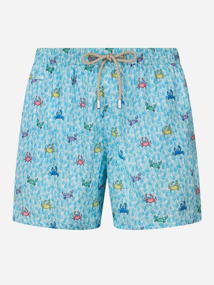 Man Comfort Light Badeshorts mit Krabben-Print