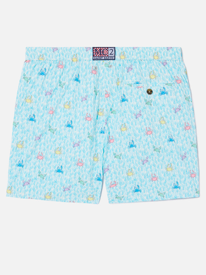 Short de bain stretch classique Comfort Light avec imprimé crabes 