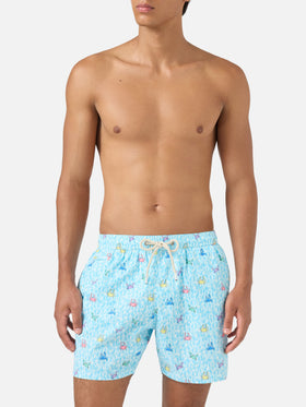Short de bain stretch classique Comfort Light avec imprimé crabes 