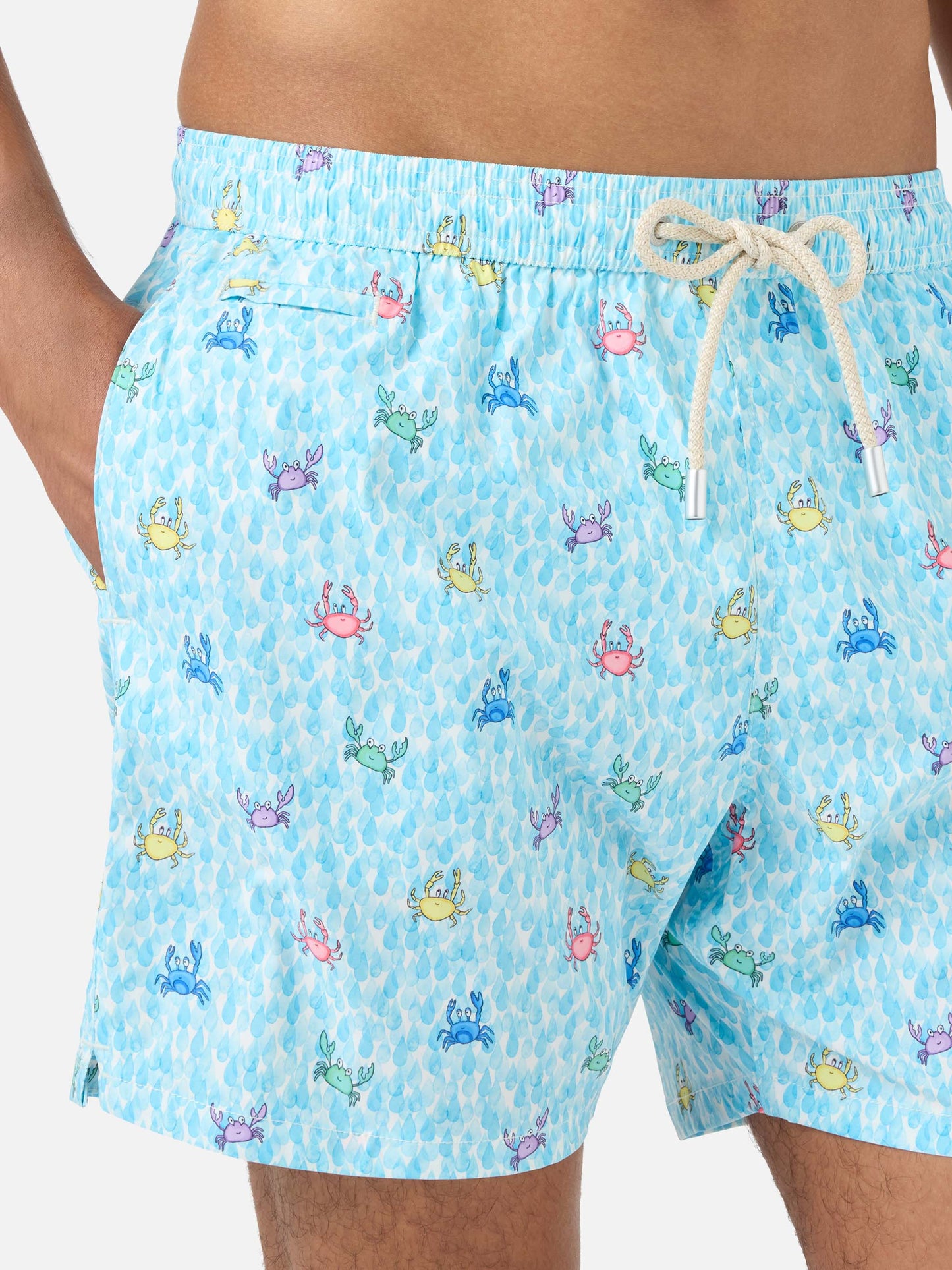 Short de bain stretch classique Comfort Light avec imprimé crabes 