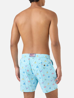 Short de bain stretch classique Comfort Light avec imprimé crabes 