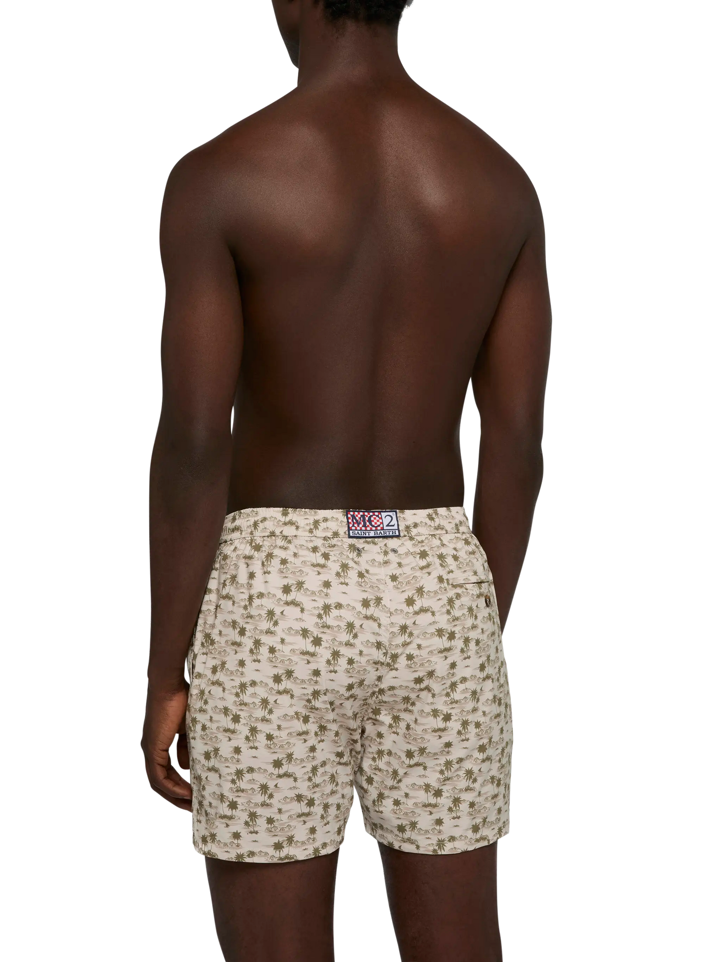Comfort Light swim shorts with beach print - MC2 Saint Barth
