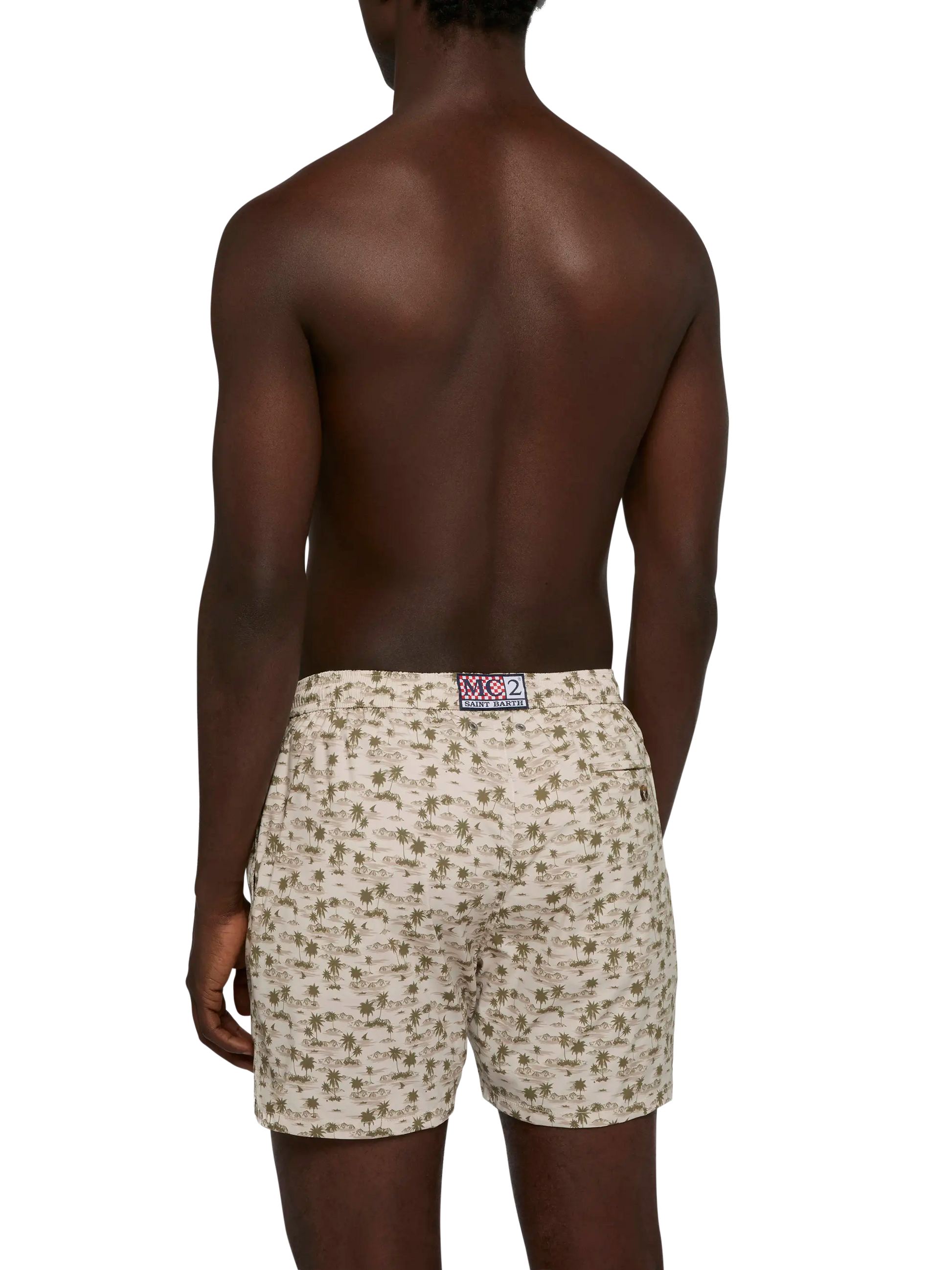 Comfort Light swim shorts with beach print - MC2 Saint Barth