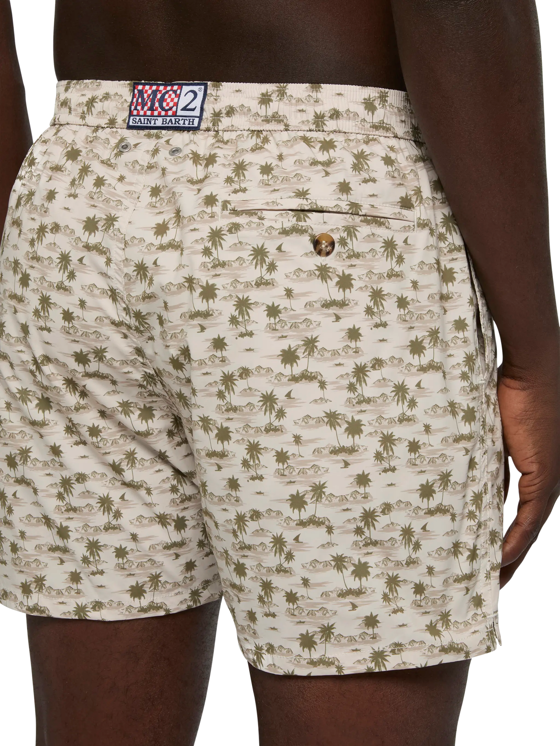 Comfort Light swim shorts with beach print - MC2 Saint Barth